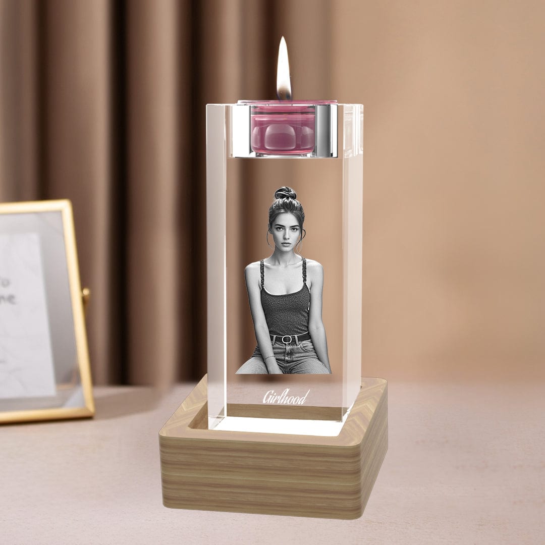 2D Crystal Photo Candle Holder Gift Crystify