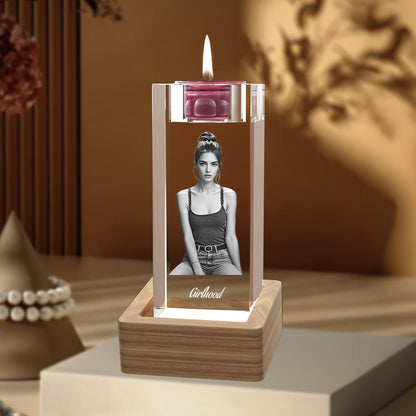 2D Crystal Photo Candle Holder Gift Crystify