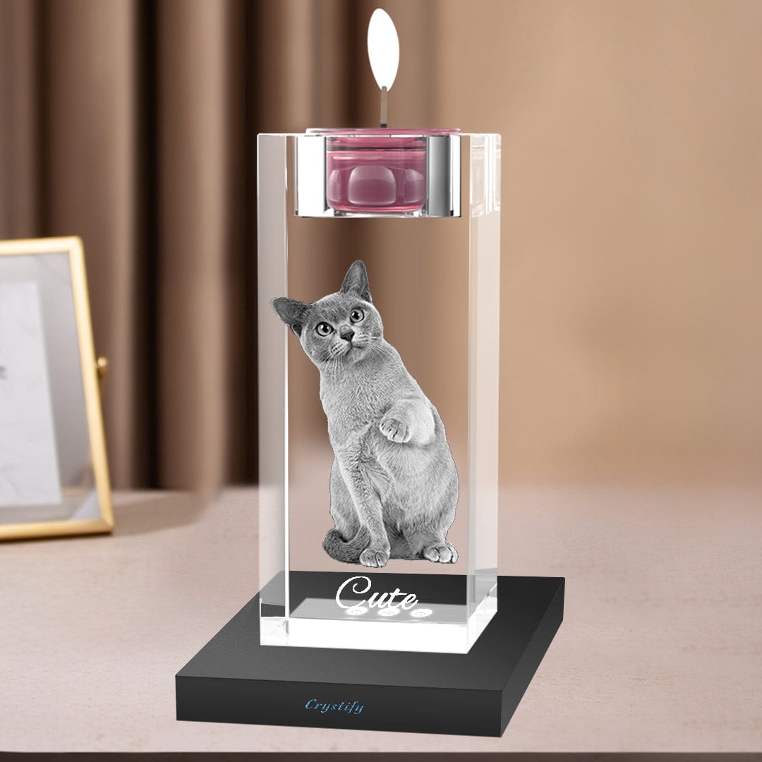 2D Crystal Photo Candle Holder Gift Crystify