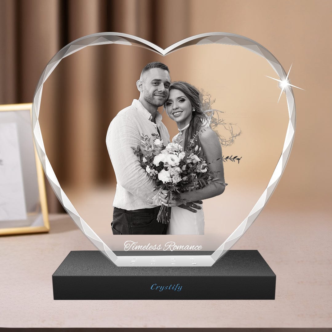 2D Faceted Crystal Heart Photo Gift Crystify