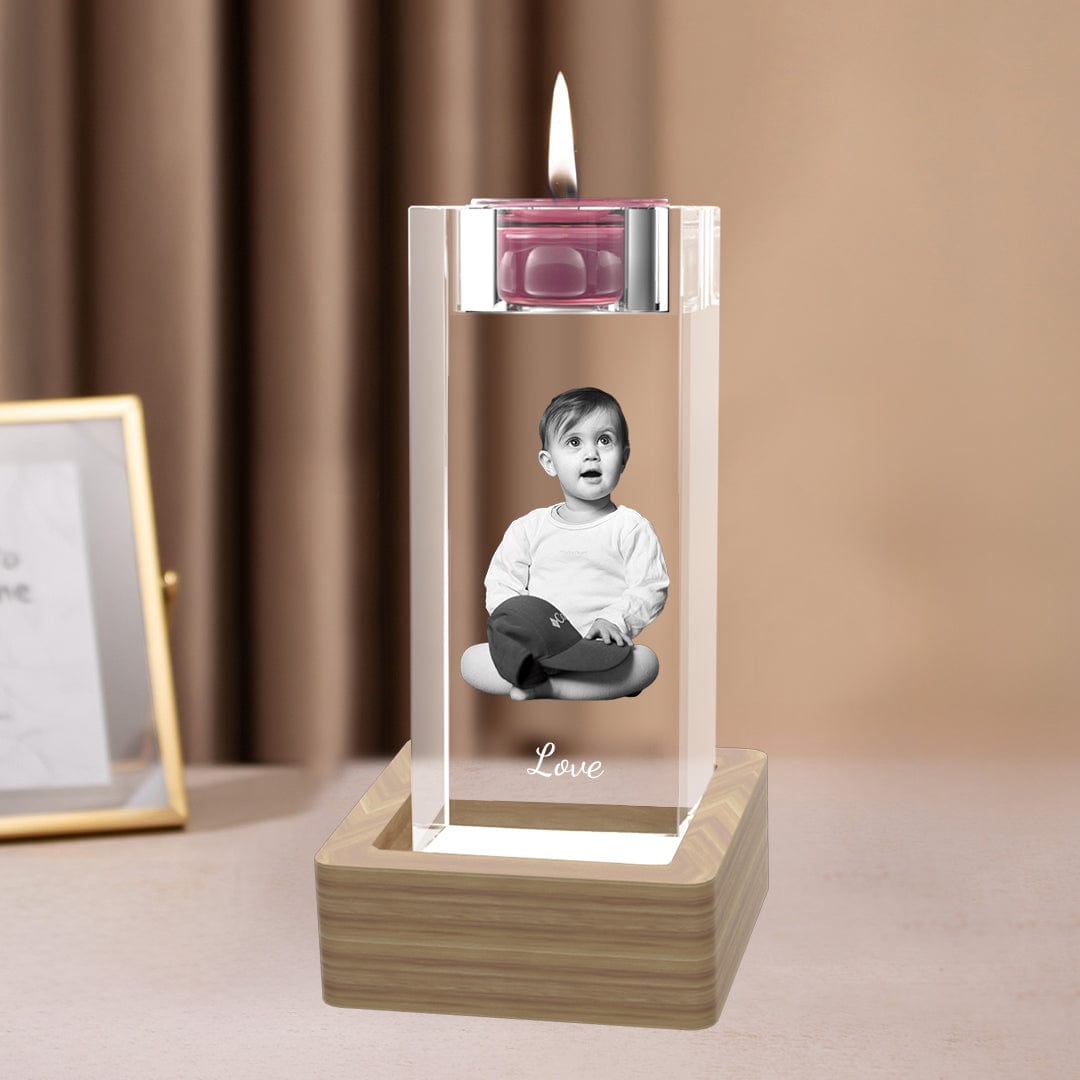 Unique 3D Crystal Candle Holder gifts for baby, Made in Australia