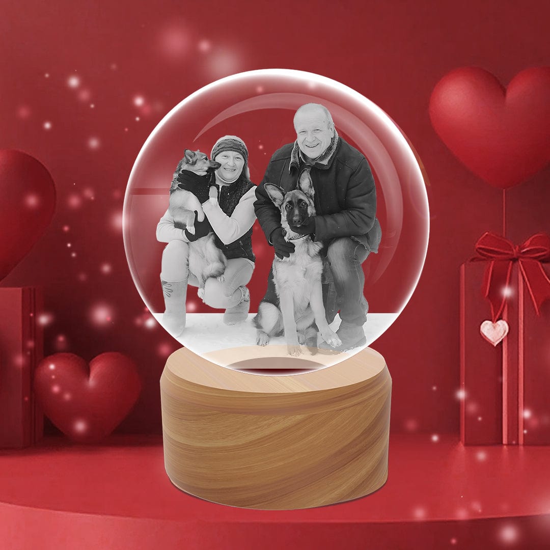 3D crystal ball gifts for Valentine's day,Laser engraved 3D Image in crystal ball