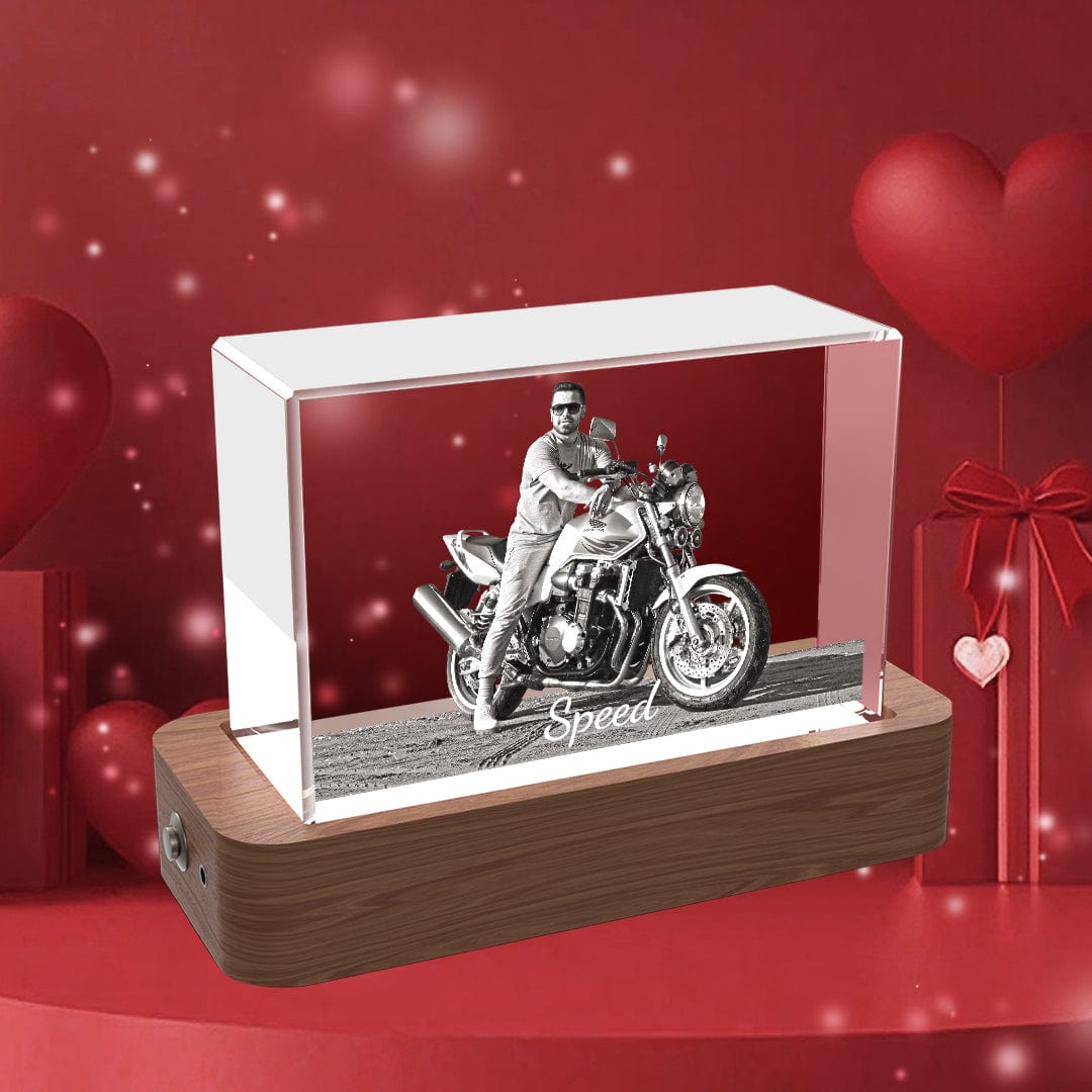 Personalised 3D crystal cube photo frame, Unique Valentine's Day Gifts