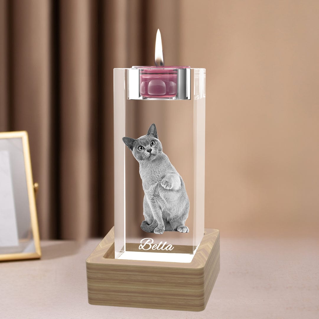 3D Crystal Candlestick Photo Gift