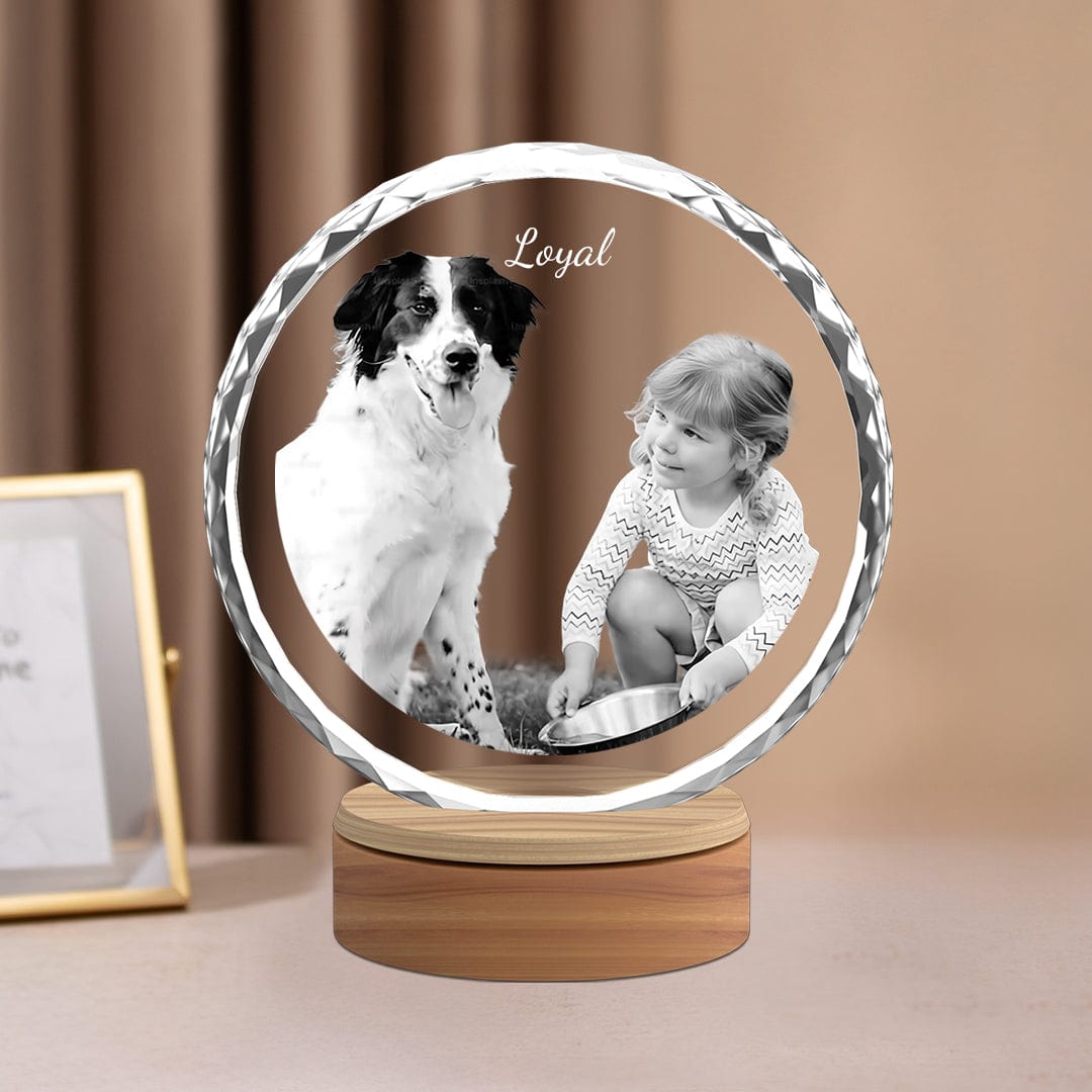 Unique 3D crystal photo gifts with sunflower design