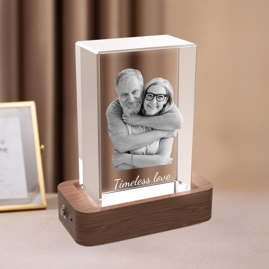 Custom 3D cube crystal photo gifts with laser-engraved designs