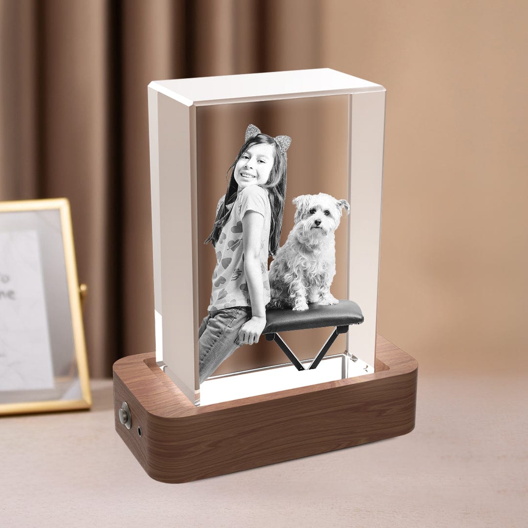 Personalised 3D cube crystal photo frame gifts Australia