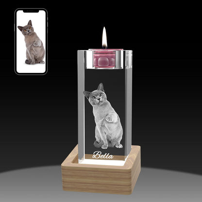 3D Photo Crystal Candle Holder Crystify