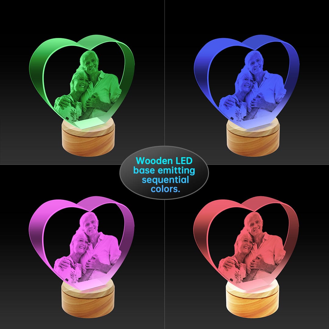 3D Photo Crystal Heart - Large Crystify