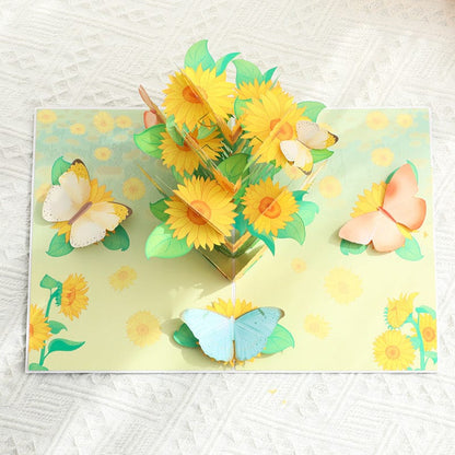 3D Pop up Greeting Card - Sunflower Crystify