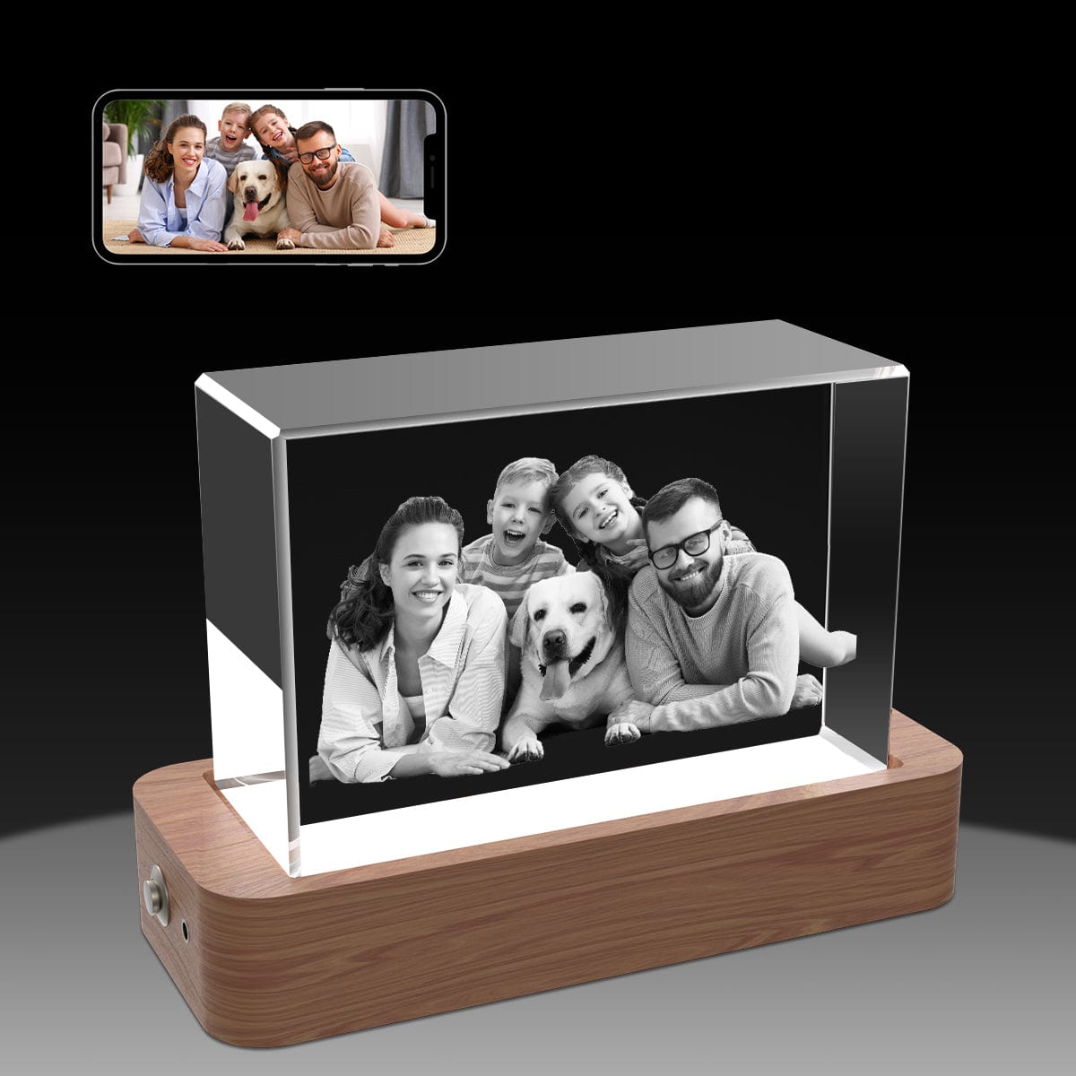 3D Rectangle Crystal Photo Frame Crystify