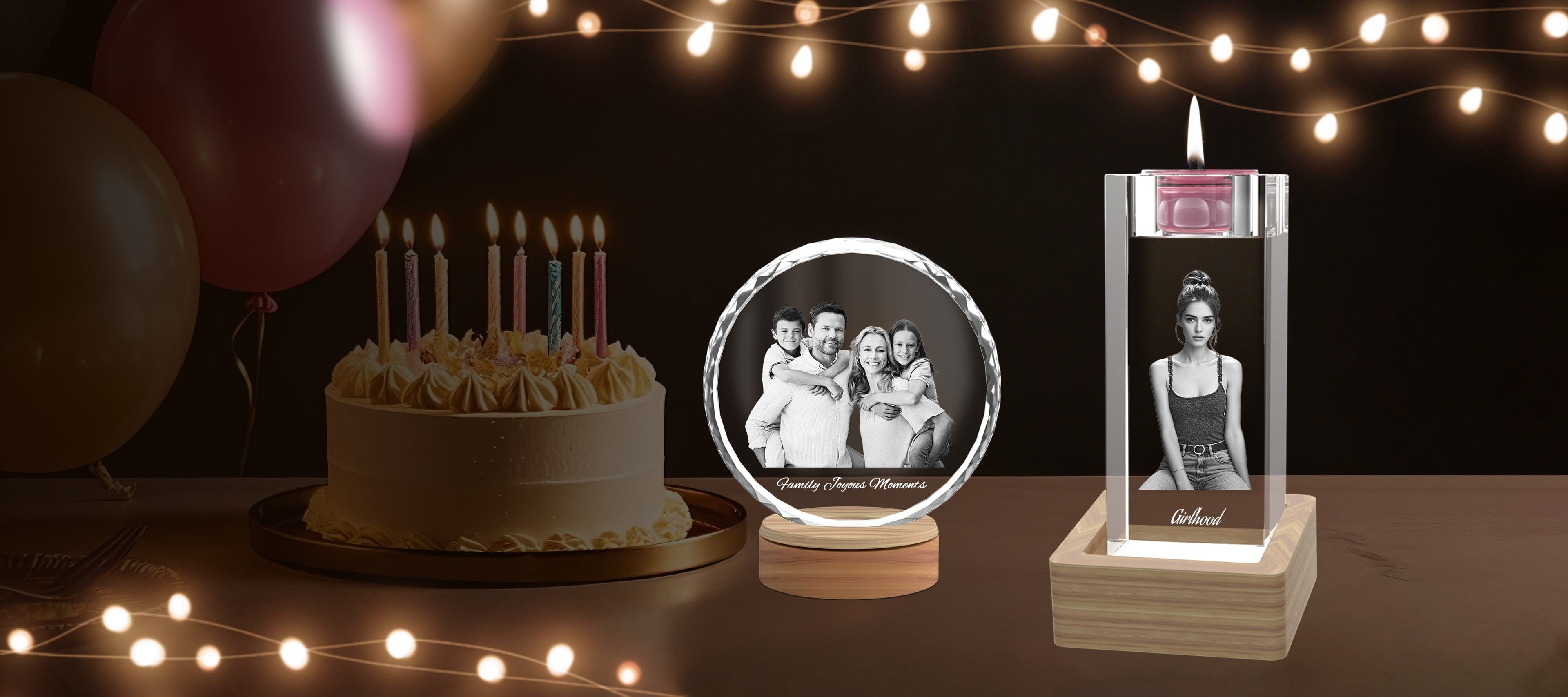 Personalised 3D Cube Photo Frame, Unique birthday gifts