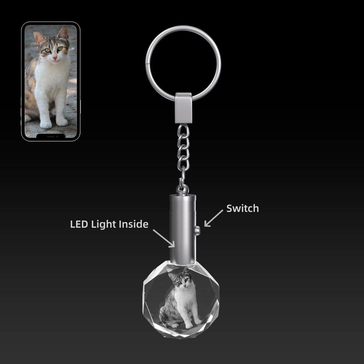 Crystal Photo Key Ring Gift Crystify