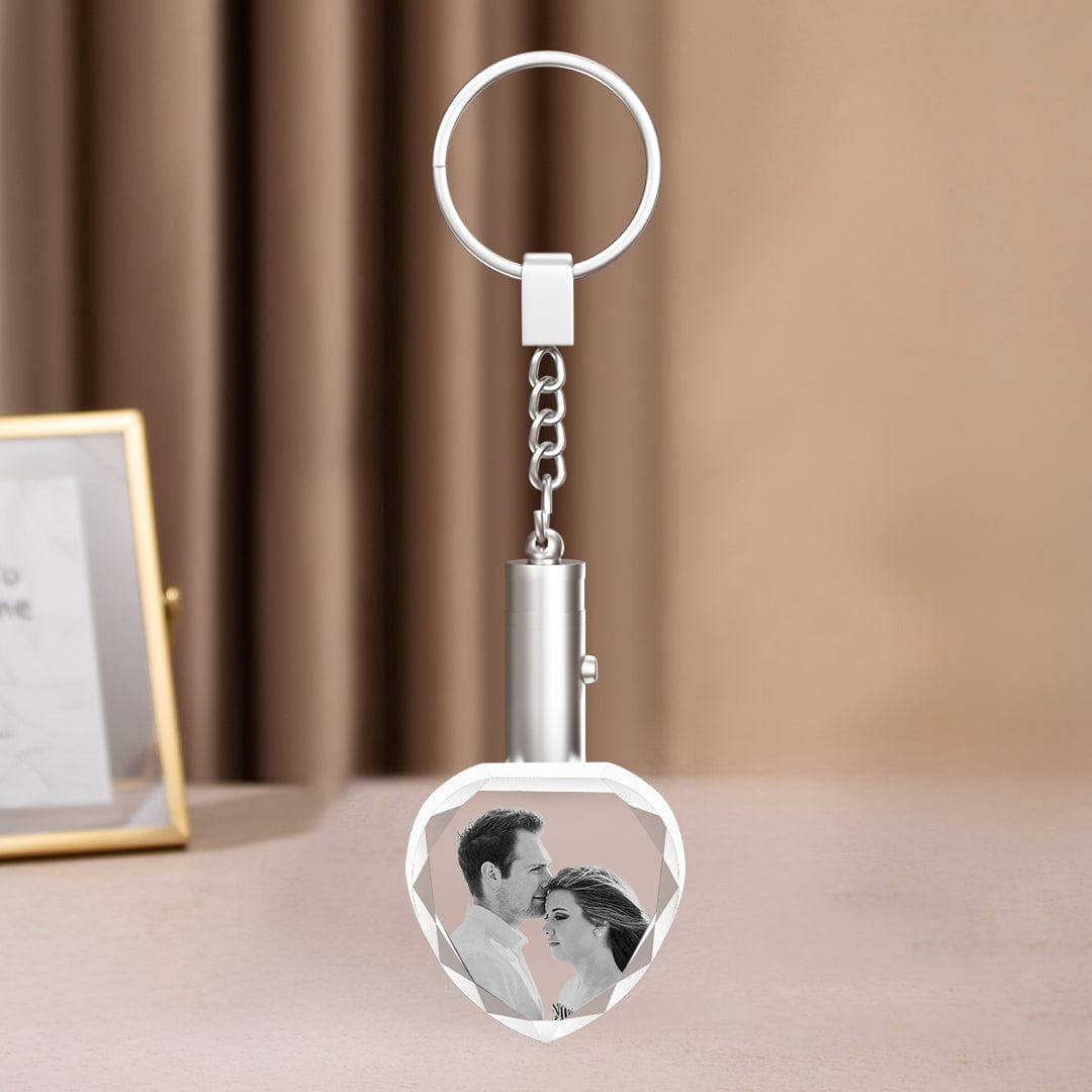 Personalised crystal photo keychain gift