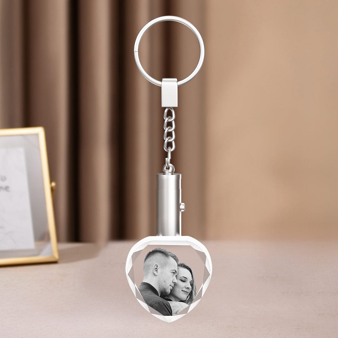 Personalised crystal photo keychain gift