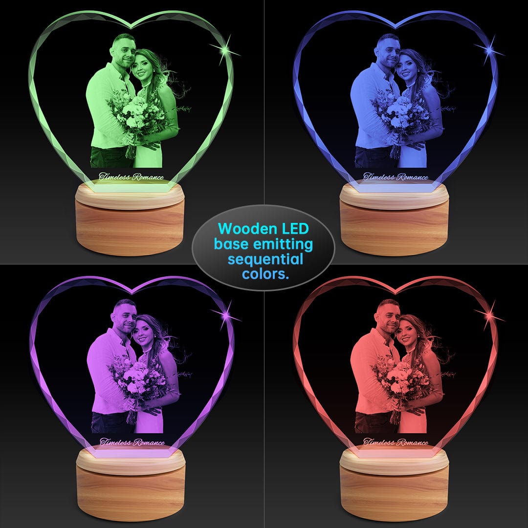 Faceted 3D Image Crystal Hearts - Large Crystify