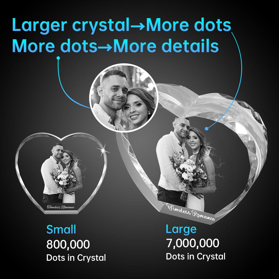 Faceted 3D Image Crystal Hearts - XX Large Crystify