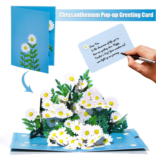 Pop-up 3D Greeting Card - Chrysanthemum Crystify