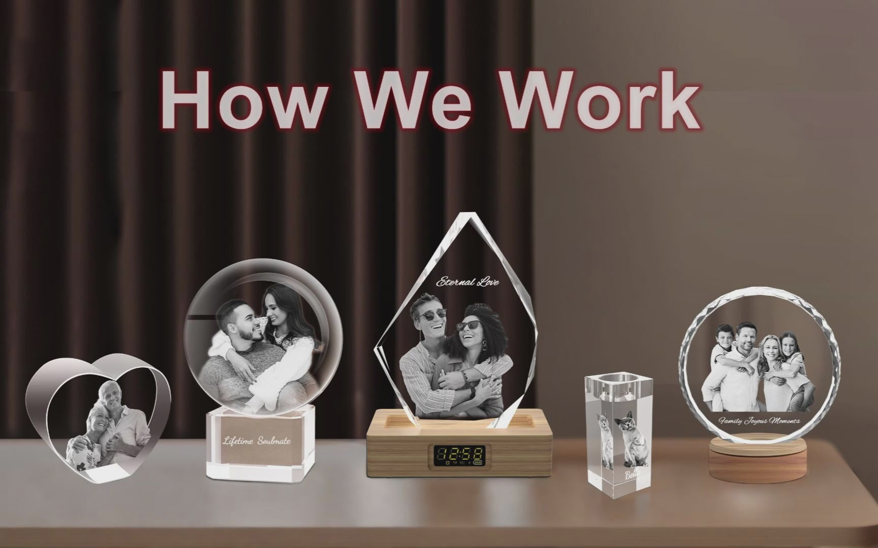 Carregar vídeo: How we work - 3D Crystal heart photo gifts