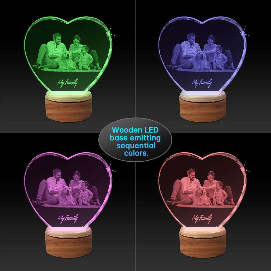 Unique 3D Crystal Heart Photo Gifts Crystify