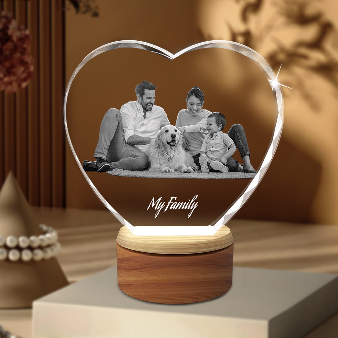 Unique 3D Crystal Heart Photo Gifts Crystify